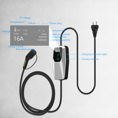 3.5kW 7kW 11kW Ev Charger Ac Draagbare oplaadstapel IP65 waterdicht