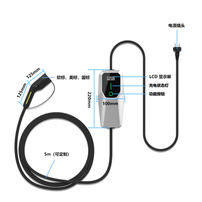 3.5kW Ac Type 2 Ev Charger Buiten Huishoudelijk Niveau 1 2 EV Huishoudelijk Wandlader CE FCC