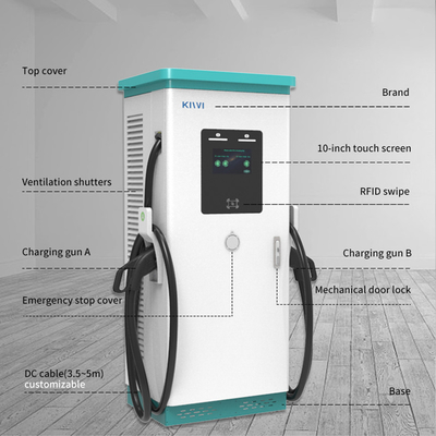 Buiten openbaar laadstation voor elektrische voertuigen met CCS Type 2 CHAdeMO-interface