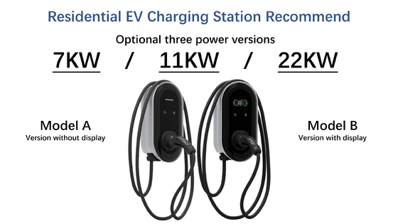 Type 2 Muuroplader 7KW 11KW 22KW Niveau 1 2 EV EU VK FR Portugal