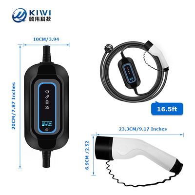 220V KIWI 3,5 kW draagbare EV-oplader type 2 16A J1772 voor laadstation voor elektrische wagens
