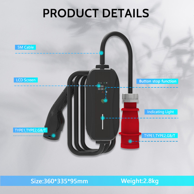 KIWI GBT Type 2 Elektrisch voertuig snellaadstation 16A Draagbare EV-oplader voor BYD