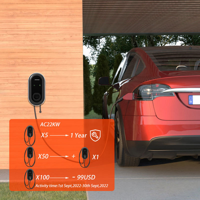 22kW 3-fase Plug-in Fast Charge GB/T OCPP Wall Box EV Charger Station voor elektrische auto's