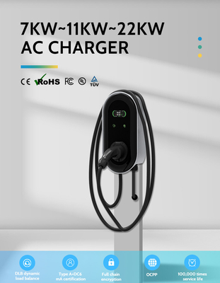 KIWI LCD Mini Opcc 220V Type 2 oplaadstation 7kW CCS EV-oplader voor elektrische auto's