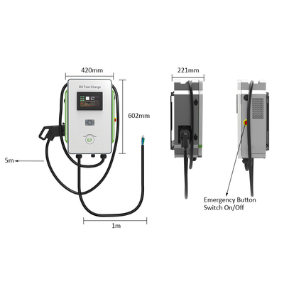 Elektrische auto oplaadstapel OEM-niveau 3 Wandmontage 30kW DC snellader CCS1 CCS2 GB/T