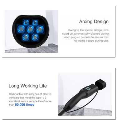 8m 10m 15m 32A 22kw Type 2 EV Charging Cable Wallbox Charging Pile Charger Mode 3 250V/480VAC