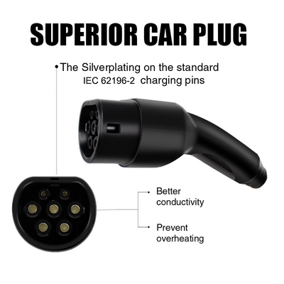 5m universele laadkabel voor elektrische voertuigen 16A-32A Type 1 tot Type 2 EV-laadkoord