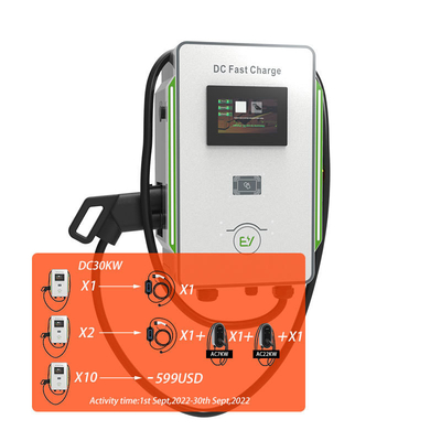 DC Wallbox Charger 30kW 40kW Autos CCS 40A Fast EV Charger 600V Net Frequency 50Hz