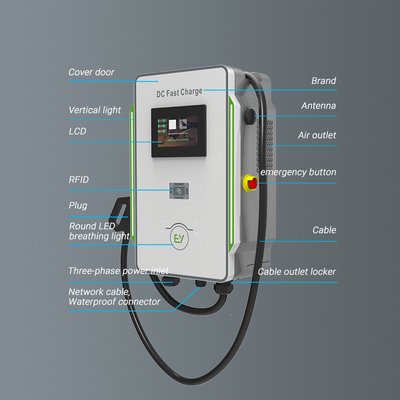 DC Wallbox Charger 30kW 40kW Autos CCS 40A Fast EV Charger 600V Net Frequency 50Hz