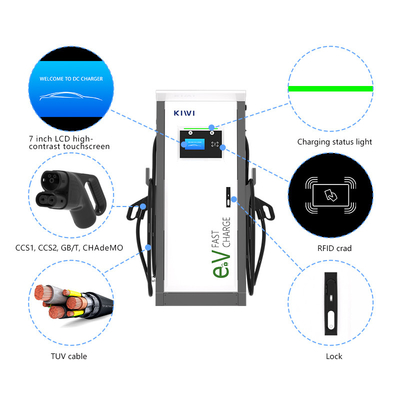 Hotels Appartementen 3 fase Dual Smart DC Fast EV Charger met CCS1 CCS2 GB/T CHAdeMO Interface Standard